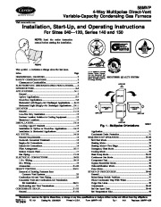 Carrier 58MVP 11SI Gas Furnace Owners Manual page 1