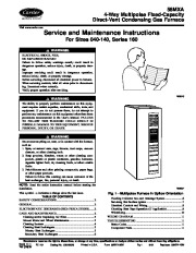 Carrier 58MXA 8SM Gas Furnace Owners Manual page 1