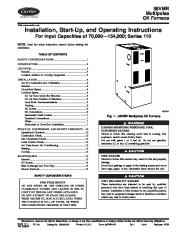 Carrier 58VMR 1SI Gas Furnace Owners Manual page 1