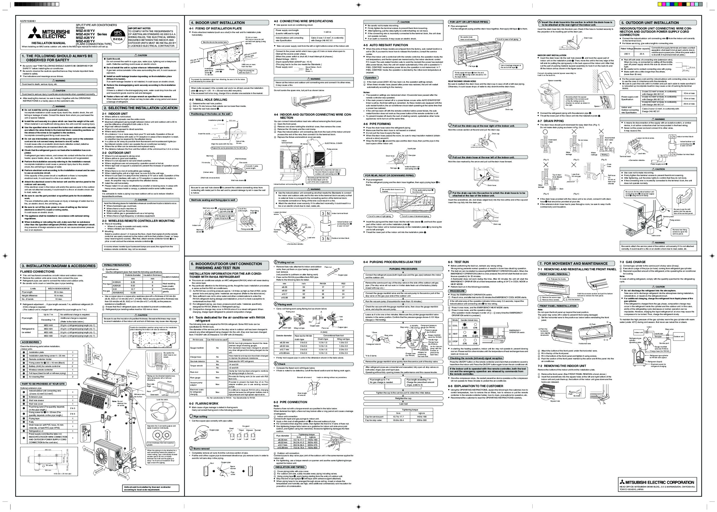 Mitsubishi Wall Air Conditioner User Manual