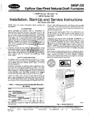 Carrier 58GP 58GS 5SI Gas Furnace Owners Manual page 1