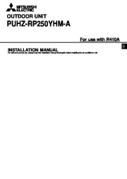 Mitsubishi Mr Slim PUHZ RP250YHM A Air Conditioner Installation Manual page 1