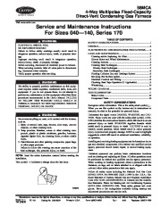 Carrier 58MCA 8SM Gas Furnace Owners Manual page 1