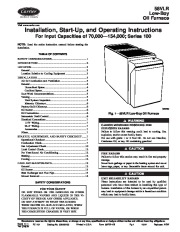 Carrier 58VLR 1SI Gas Furnace Owners Manual page 1