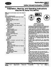 Carrier 58WAV 9SI Gas Furnace Owners Manual page 1