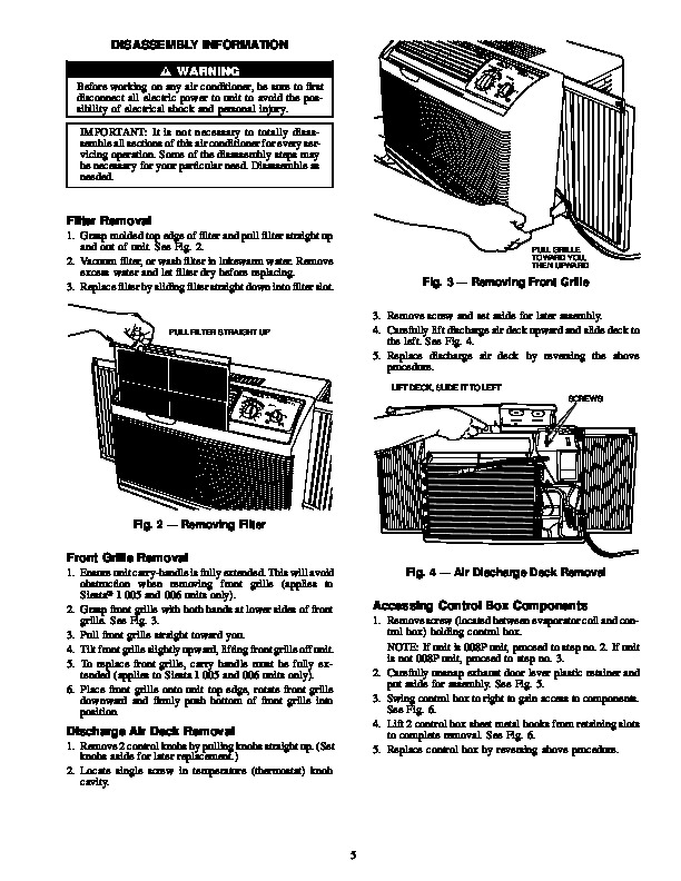 noma air conditioner manuals