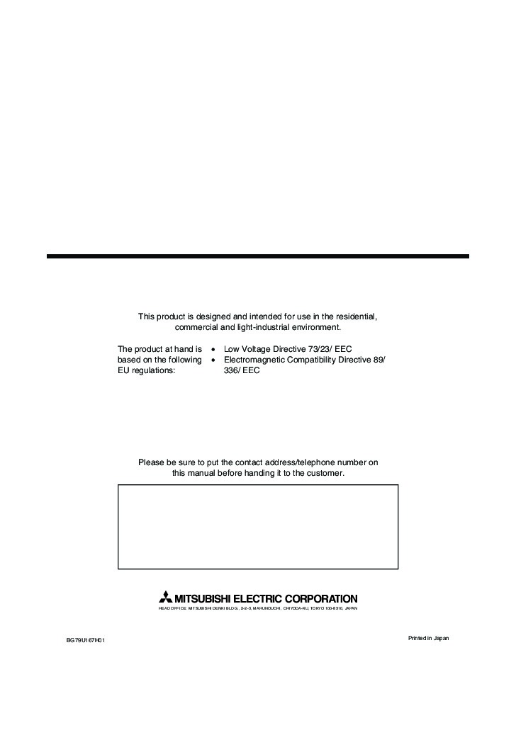 Mitsubishi PKA RP FAL Wall Air Conditioner Installation Manual