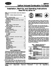 Carrier 58PA 12SI Gas Furnace Owners Manual page 1