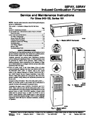Carrier 58P 58R 12SM Gas Furnace Owners Manual page 1
