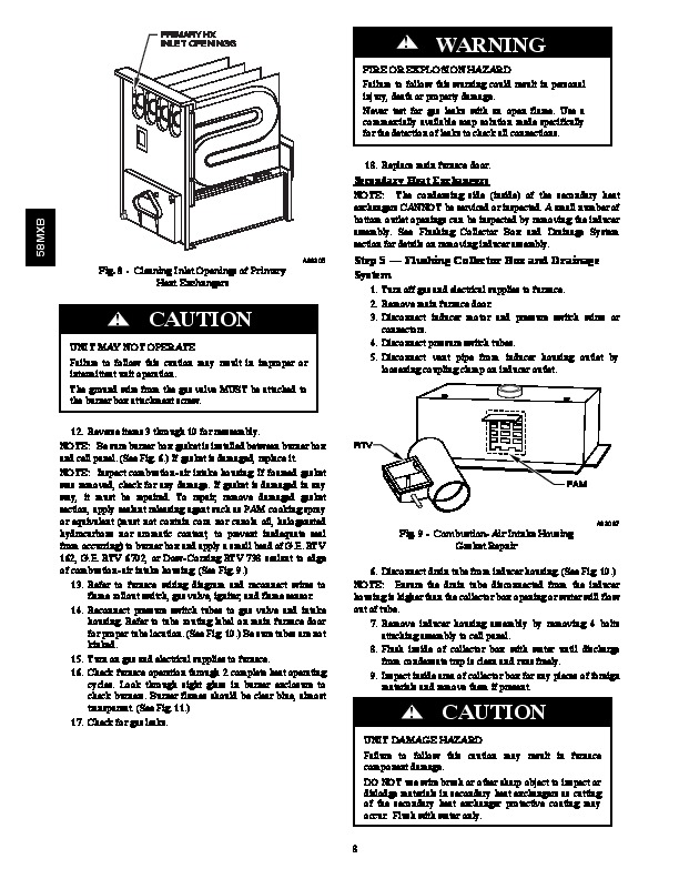 Carrier 58MXB 2SM Gas Furnace Owners Manual