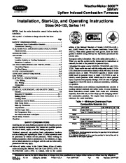 Carrier 58WAV 6SI Gas Furnace Owners Manual page 1