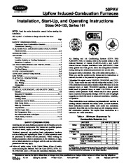 Carrier 58PA 13SI Gas Furnace Owners Manual page 1