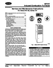 Carrier 58YAV 1SM Gas Furnace Owners Manual page 1