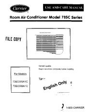 Carrier 73sc 5 8 A1c E Heat Air Conditioner Manual page 1