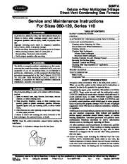 Carrier 58MTA 4SM Gas Furnace Owners Manual page 1