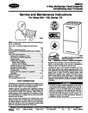 Carrier 58MCA 1SM Gas Furnace Owners Manual page 1