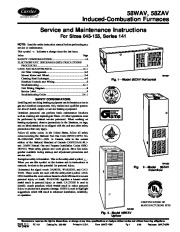 Carrier 58W 58Z 7SM Gas Furnace Owners Manual page 1