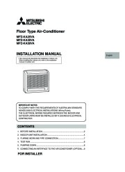 Mitsubishi MFZ KA25VA MFZ KA35VA MFZ KA50VA Floor Mounted Air Conditioner Installation Manual page 1
