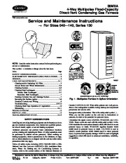 Carrier 58MXA 5SM Gas Furnace Owners Manual page 1
